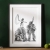 black and white art print of david and goliath.  Standing on your past victories.  
